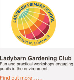 Ladybarn Gardening Club Fun and practical workshops engaging pupils in the environment.  Find out more