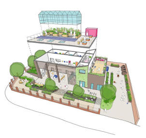 diagram of plans for boiler house community makerspace in Manchester