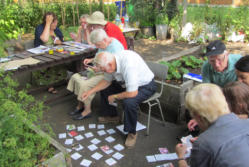 older adults take part in training workshop in community garden